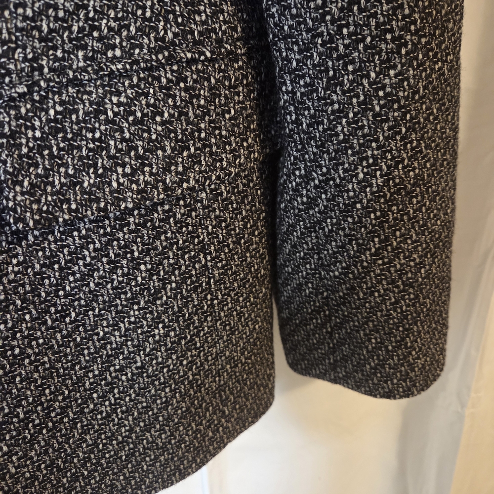 Talbots Classic Tweed Wool Black and White Blazer Size 14 - Picture 4 of 10